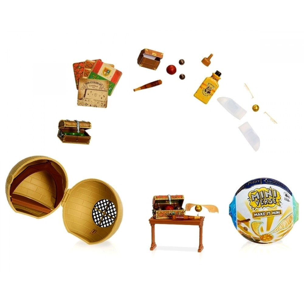 Collage of various small items including a wooden box, cards, bottles, and a toy on a white background.