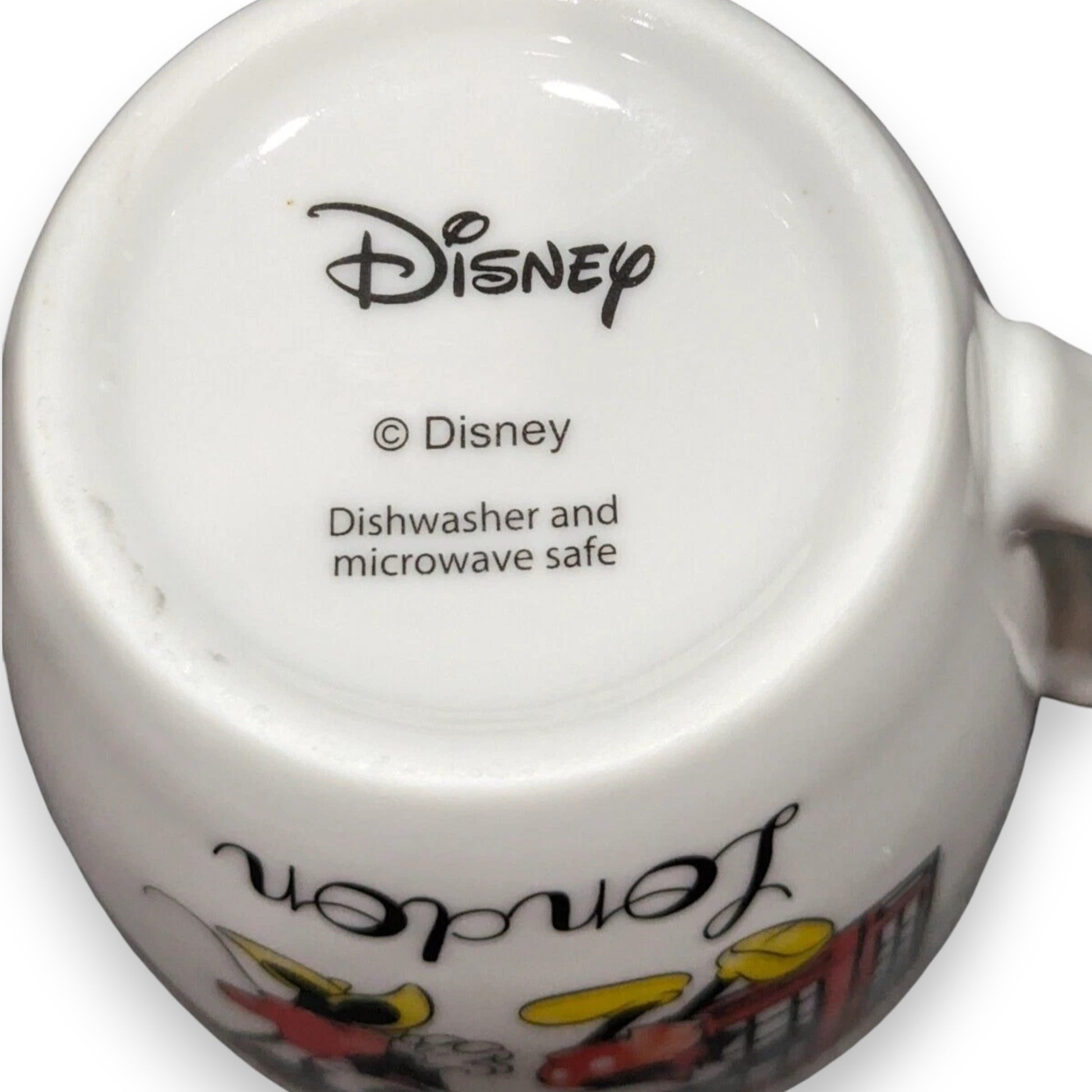 Official Disney large white mug featuring Minnie & Mickey with London design. Perfect gift idea for Disney fans. Shop now at New, Used and More!