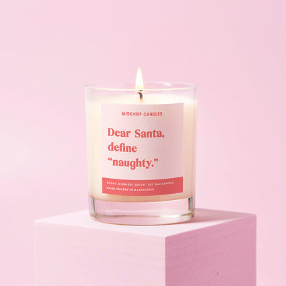 Cheeky Christmas Candle Gift Dear Santa Define Naughty