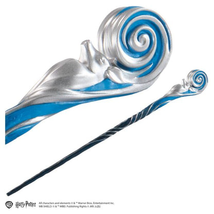 Blue and silver wands with swirling design on a white background, featuring 'Harry Potter' branding.