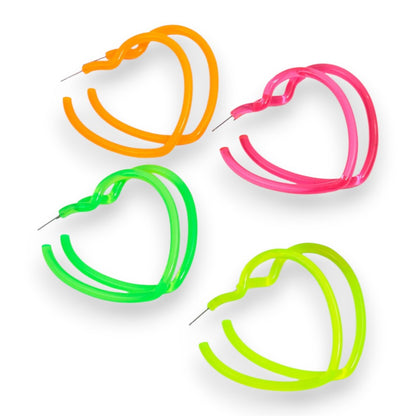 Amnesia Jewellery | Neon Heart Hoops