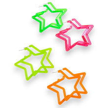 Amnesia Jewellery | Neon Star Hoop Fashion Earrings