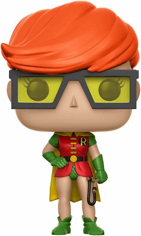 Funko Pop! vinyl figure of a character in a red and green costume with a yellow cape on a white background