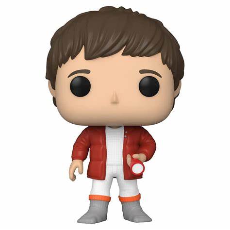 Funko Pop! vinyl figure of a character in a red jacket and white outfit with gray shoes on a white background