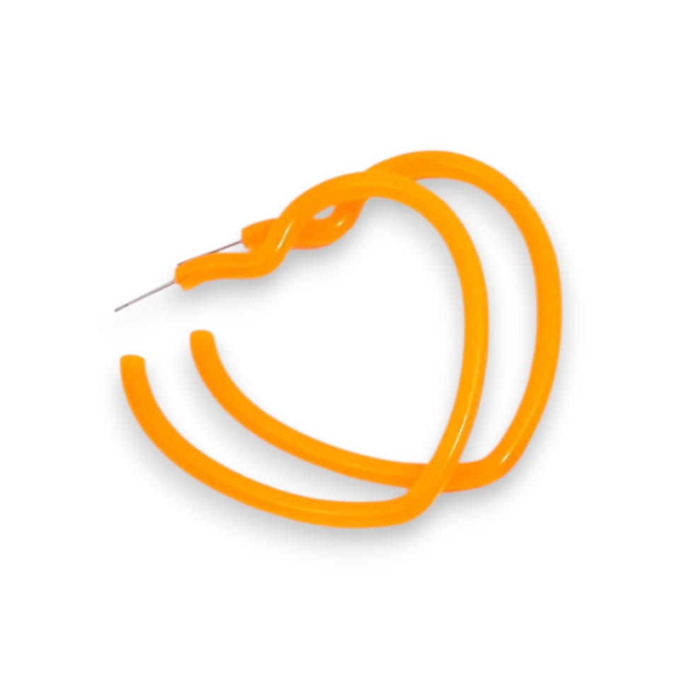 Amnesia Jewellery | Orange Neon Heart Hoops