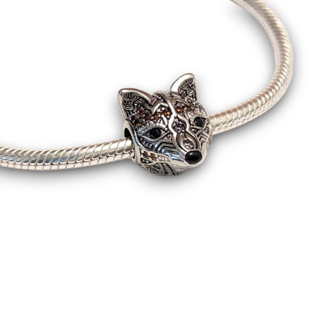 Orange Cubic Zirconia Fox Charm