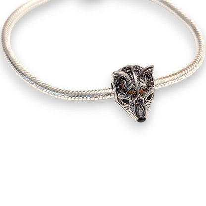 Orange Cubic Zirconia Fox Charm