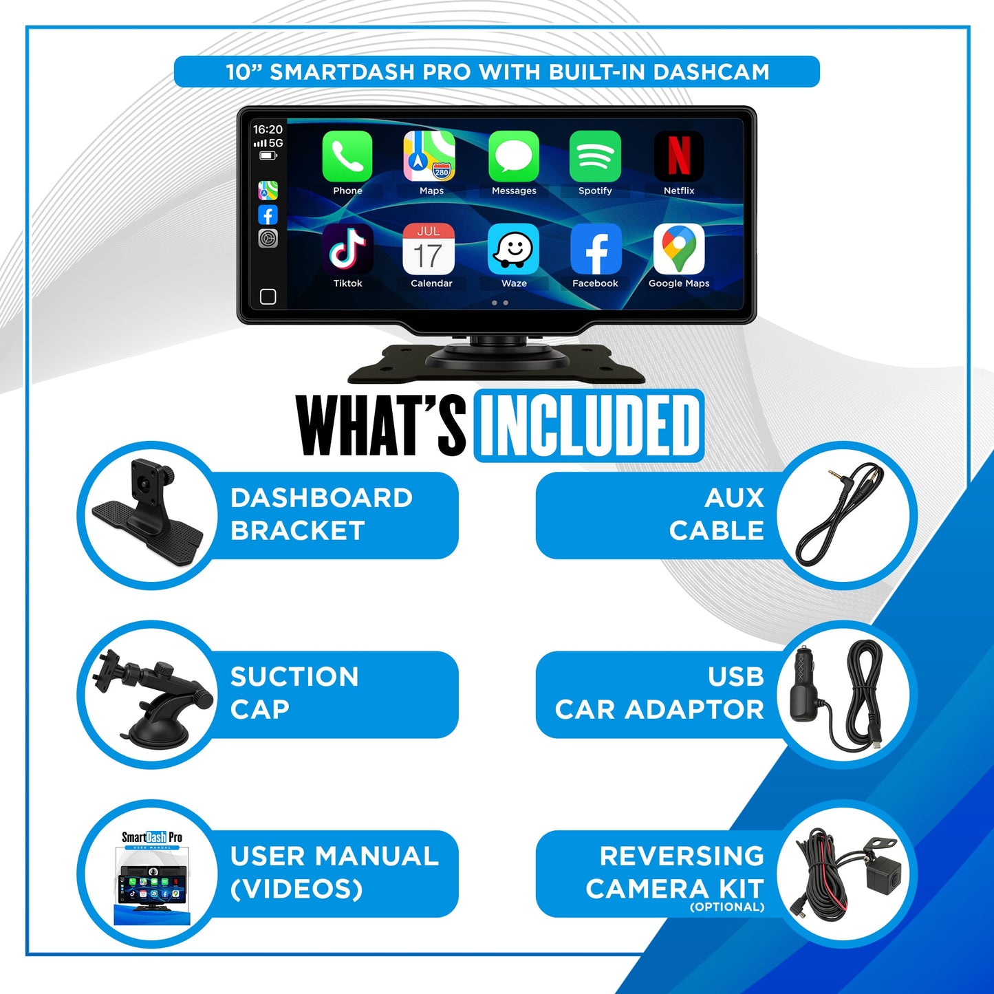 SmartDash™ Pro CarPlay Tablet 2025