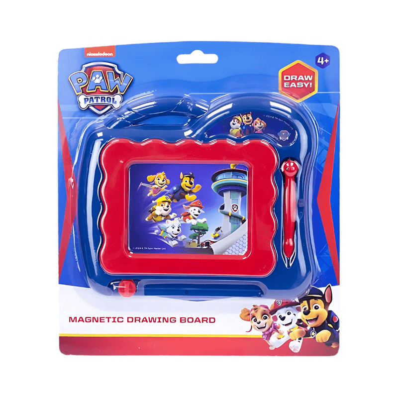 Paw Patrol magnetic drawing board in packaging with cartoon characters on a white background