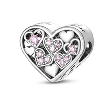 Pink Jewelled Love Heart Charm