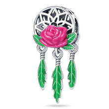 Pink Rose Dream Catcher Charm
