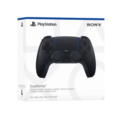 PlayStation DualSense controller packaging with Sony branding on a white background