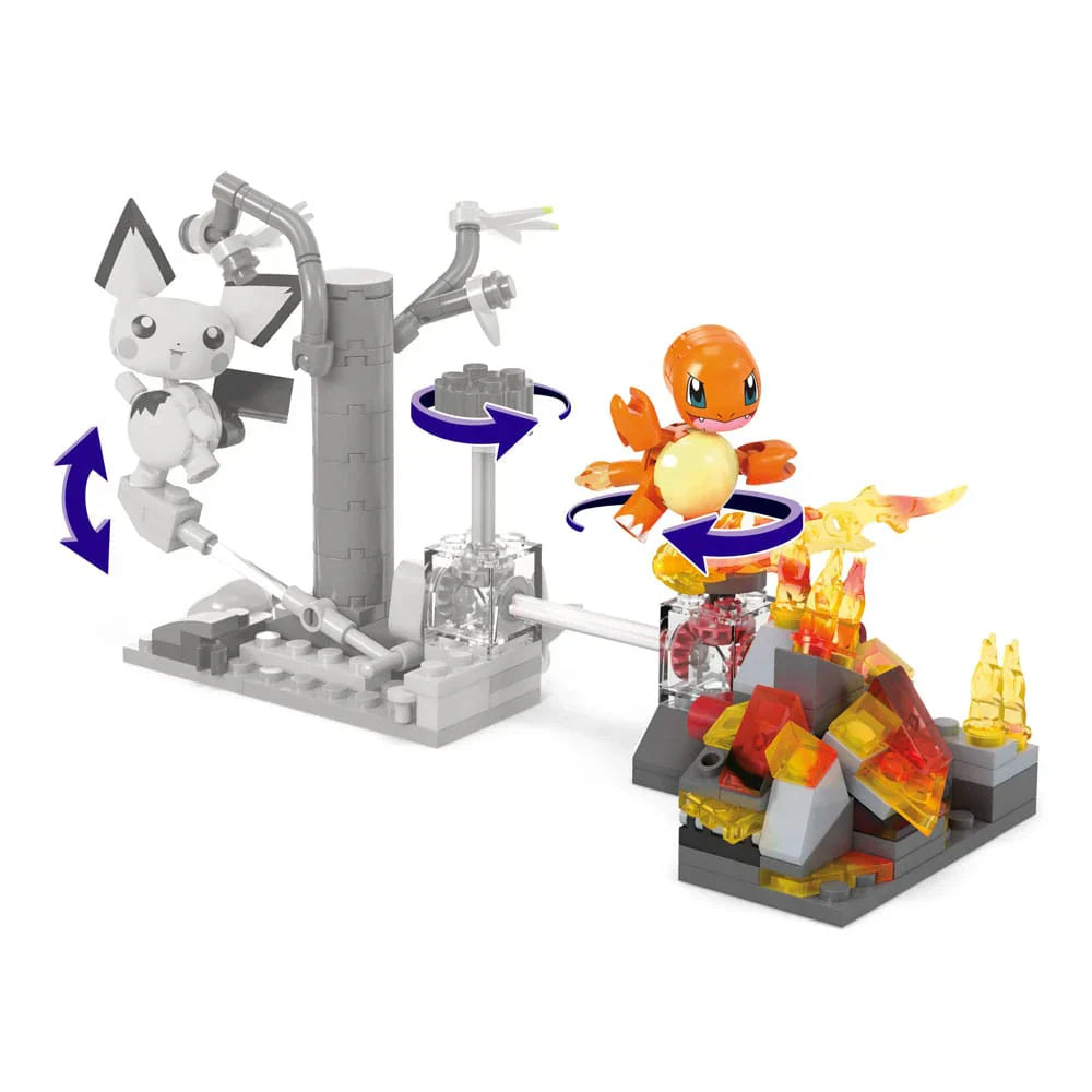 Toy figure set with a character on a platform and another character on a separate base.