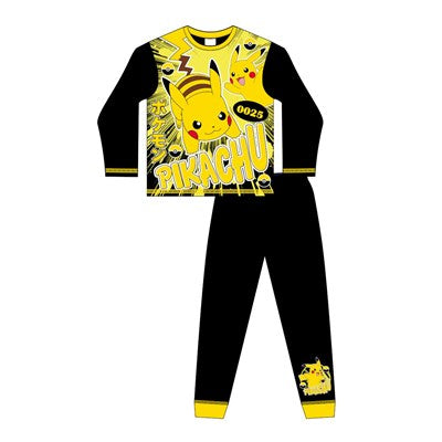 Children's pajama set with Pikachu design on a white background