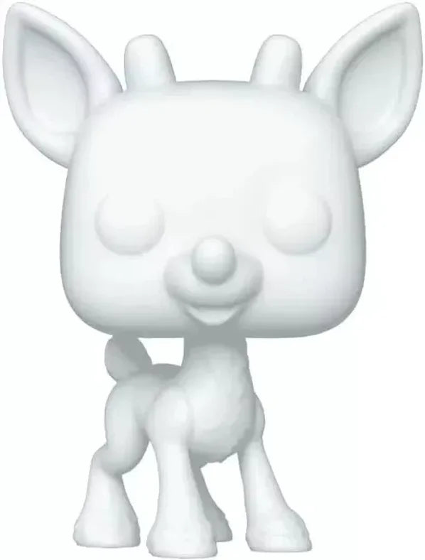 White deer-shaped figurine Rudolph on a white background