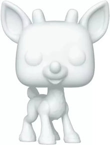 White deer-shaped figurine Rudolph on a white background