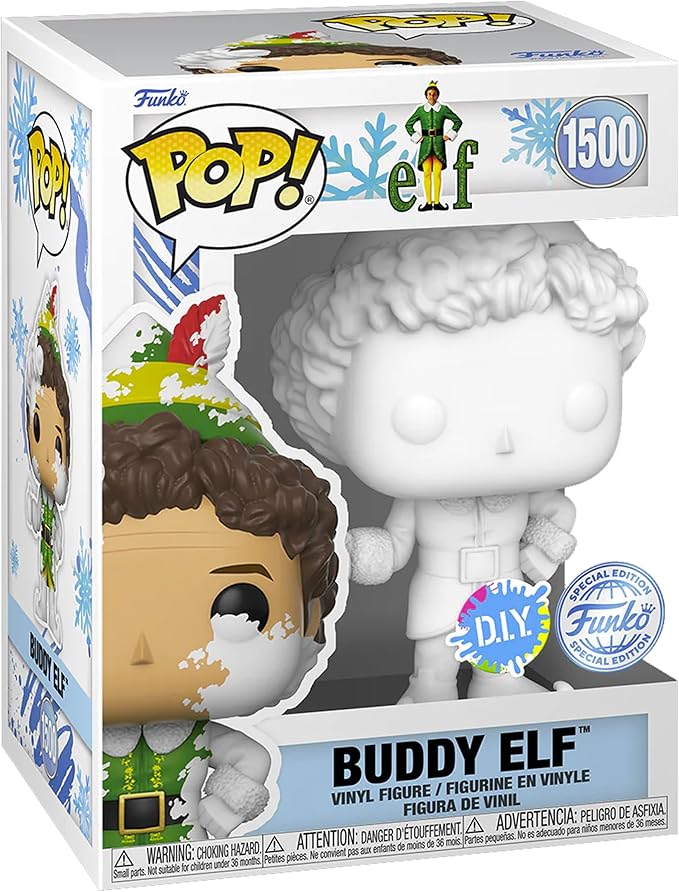 Funko Pop! packaging of Buddy Elf figure with snowflake designs