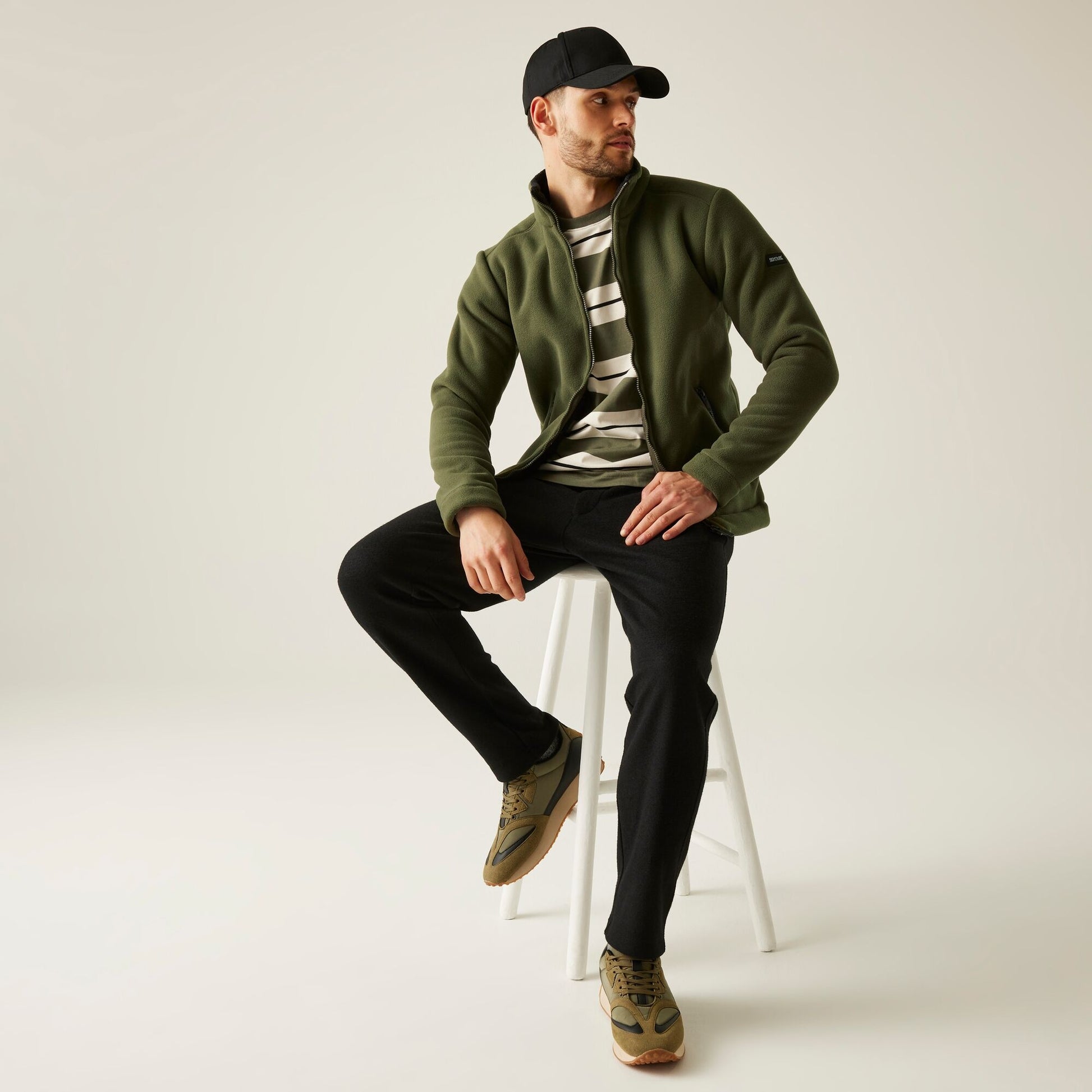 Men's Garrian II Full Zip Fleece - Dark Khaki - UK Mens M