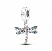 Rainbow Cubic Zirconia Dragonfly Charm