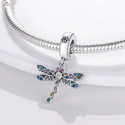 Rainbow Cubic Zirconia Dragonfly Charm