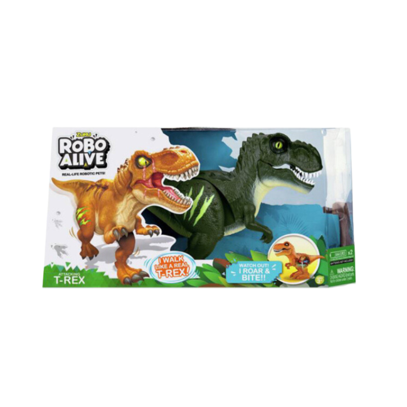 Robo Alive T-Rex toy packaging on a white background