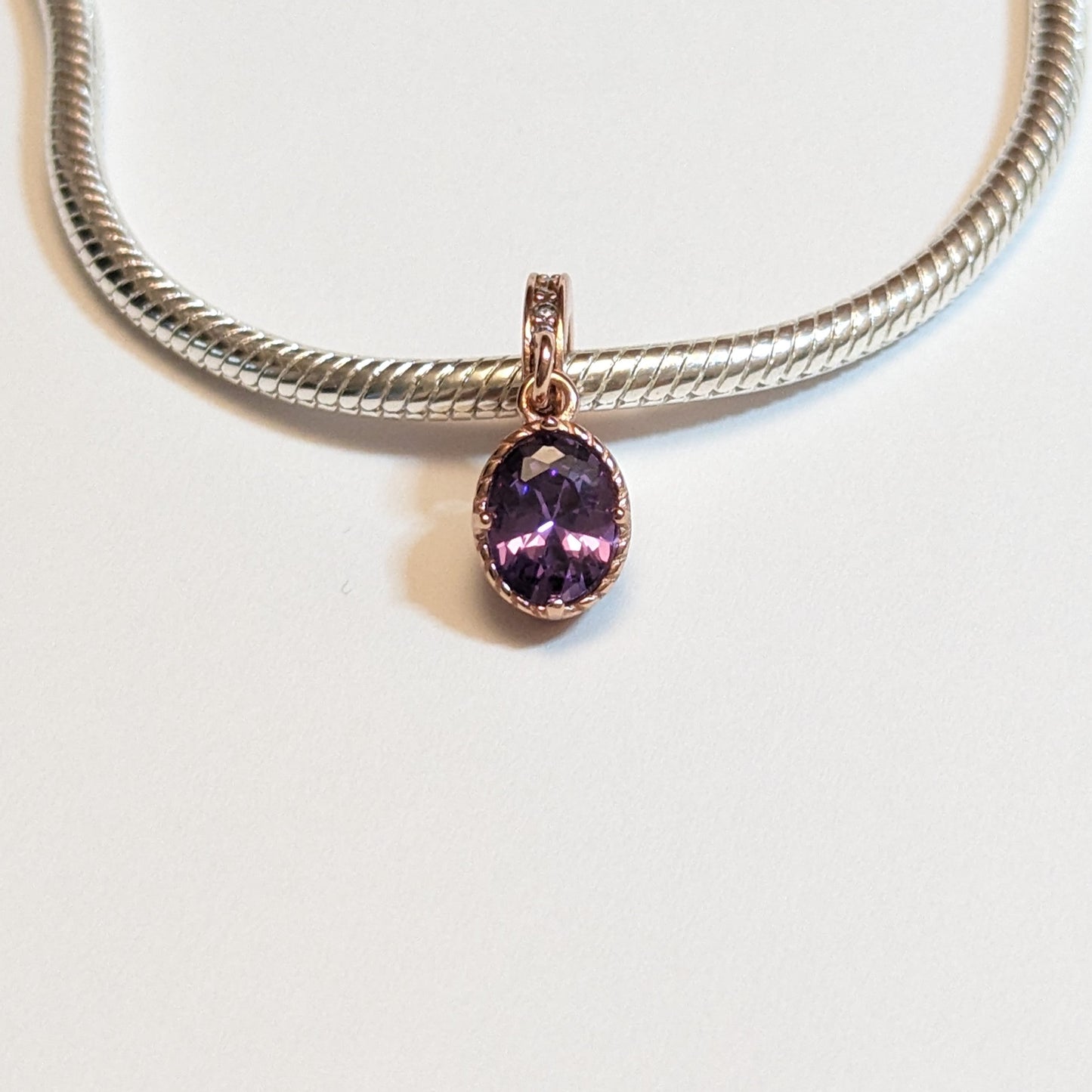 Amethyst Cubic Zirconia Dangle Charm
