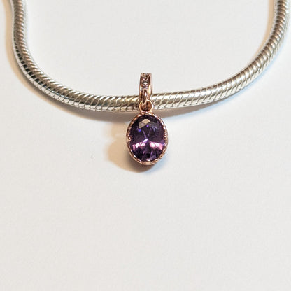 Amethyst Cubic Zirconia Dangle Charm