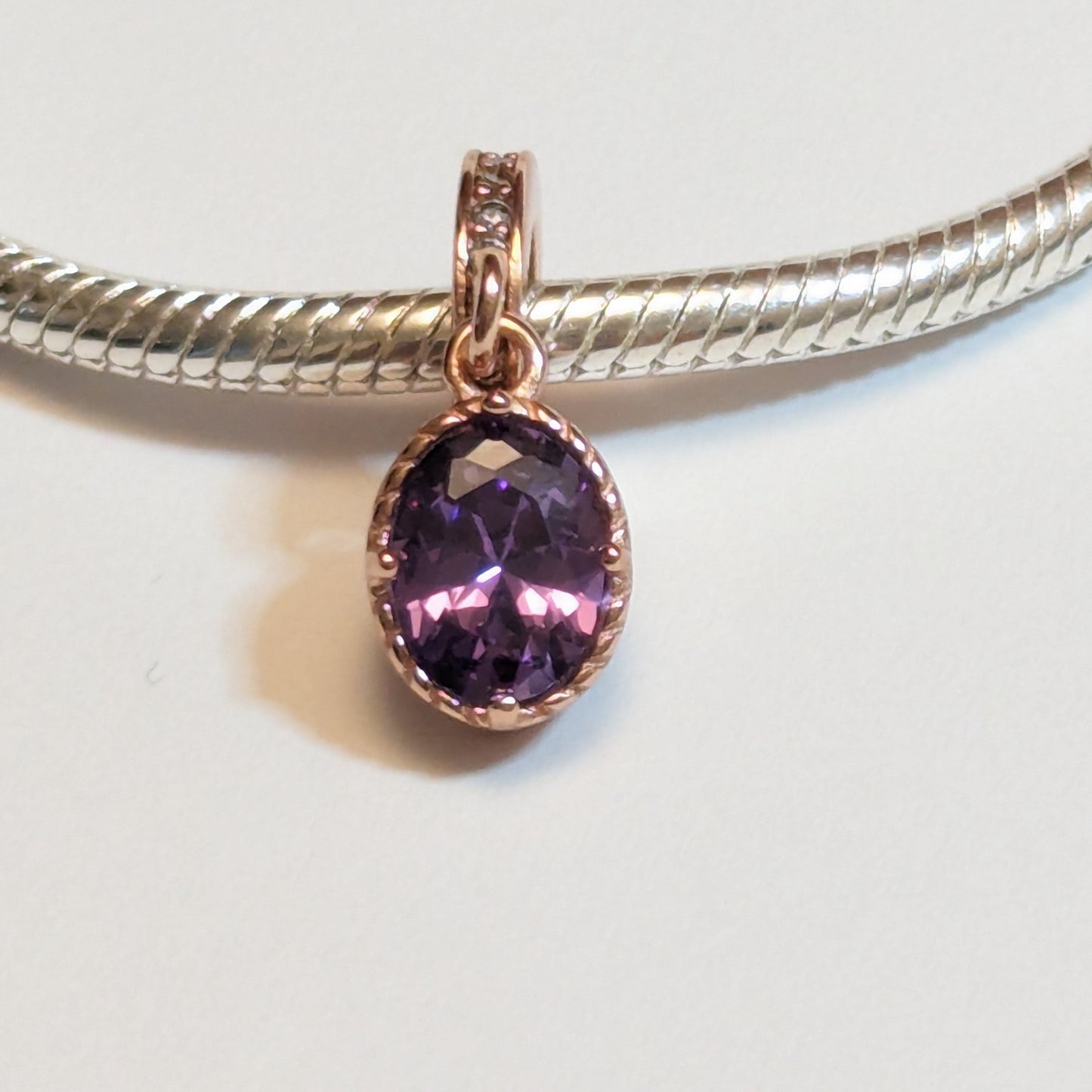 Amethyst Cubic Zirconia Dangle Charm