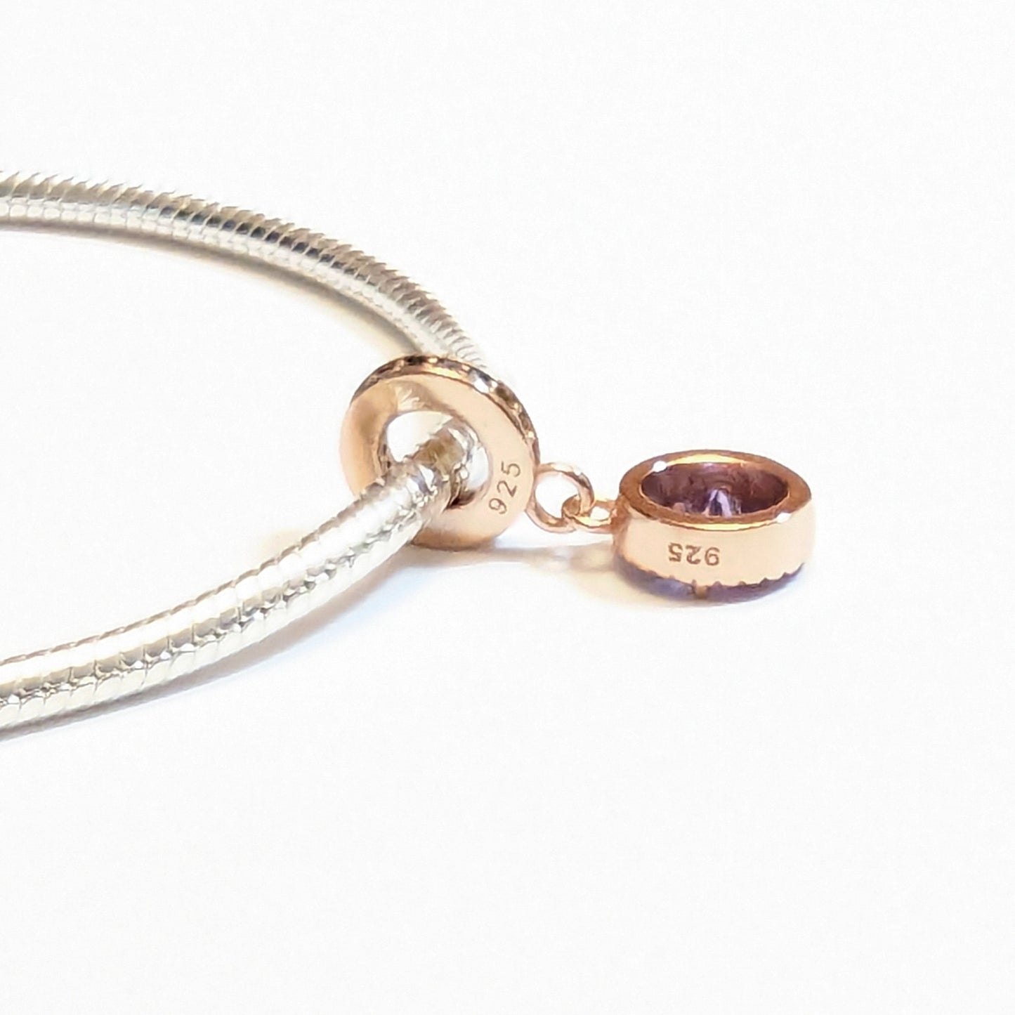 Amethyst Cubic Zirconia Dangle Charm