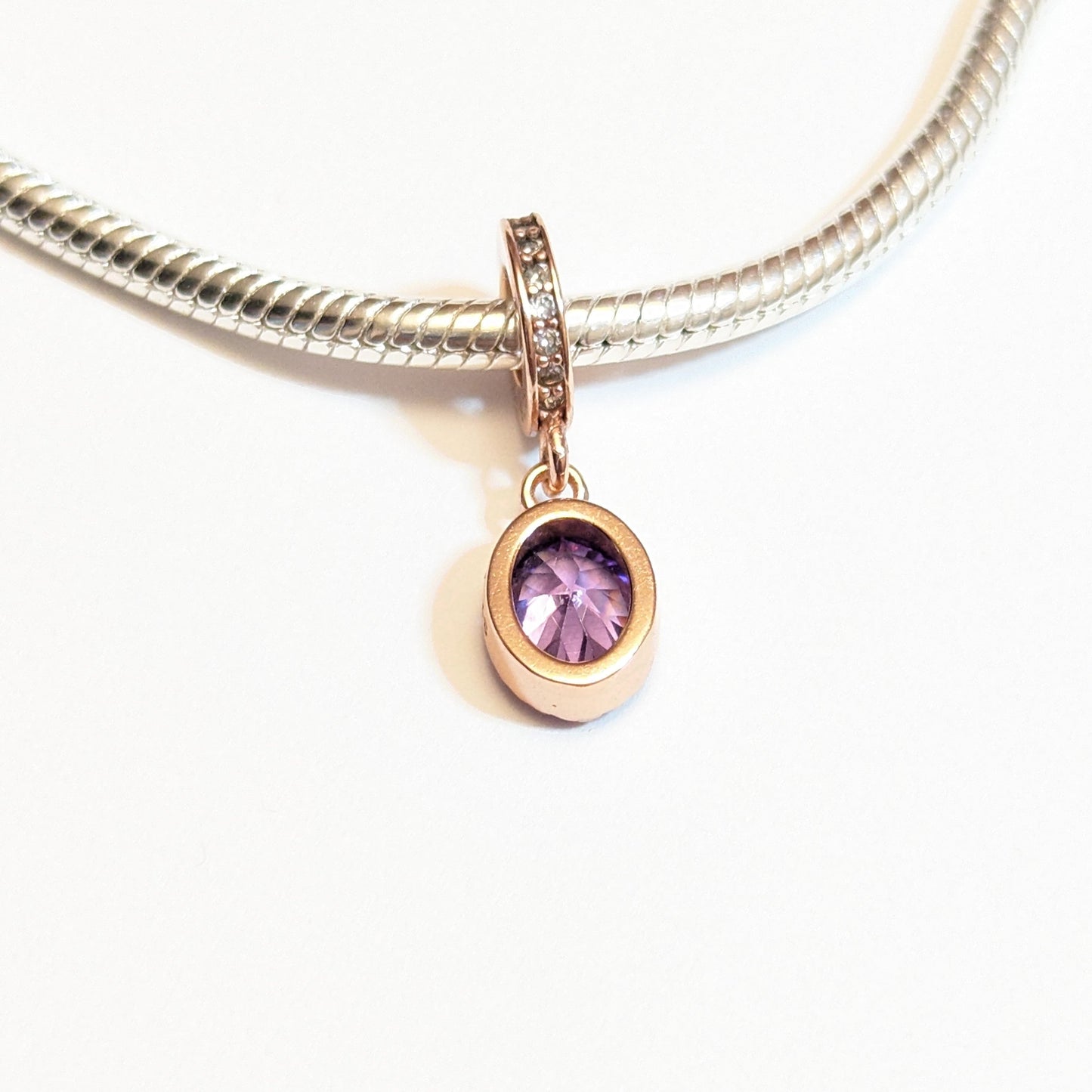 Amethyst Cubic Zirconia Dangle Charm