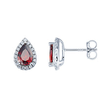 Ruby Teardrop Cubic Zirconia Earrings