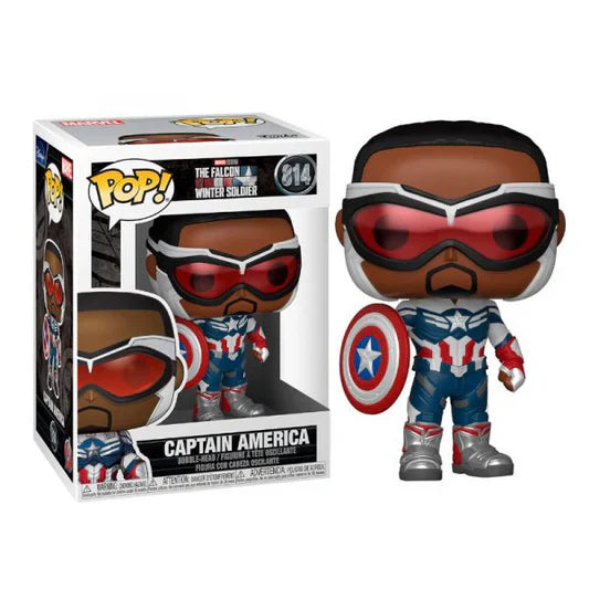 Funko Pop! Captain America figure with packaging on a white background