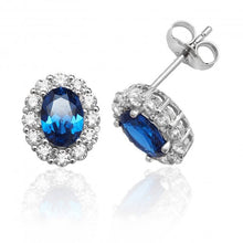 Oval Halo Sapphire Earrings