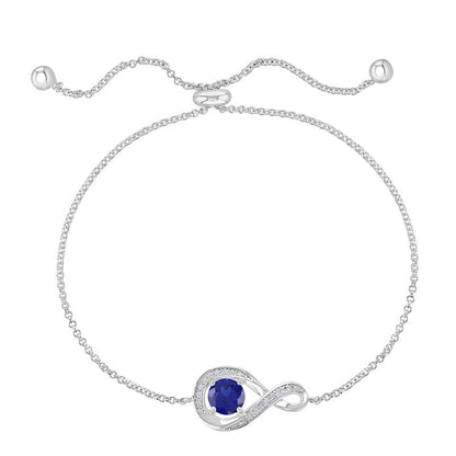September Birthstone Infinity Bolo Bracelet