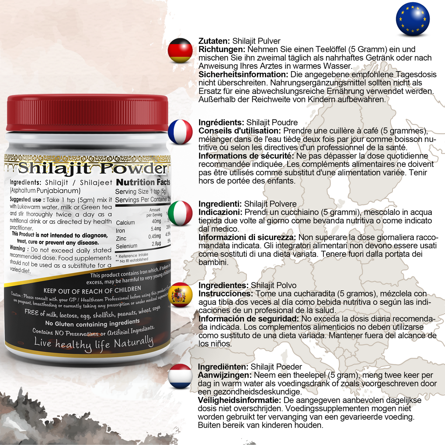Pure Himalayan Shilajit Powder Fulvic Acid Humic Acid and Minerals 3.5 Oz (100g)