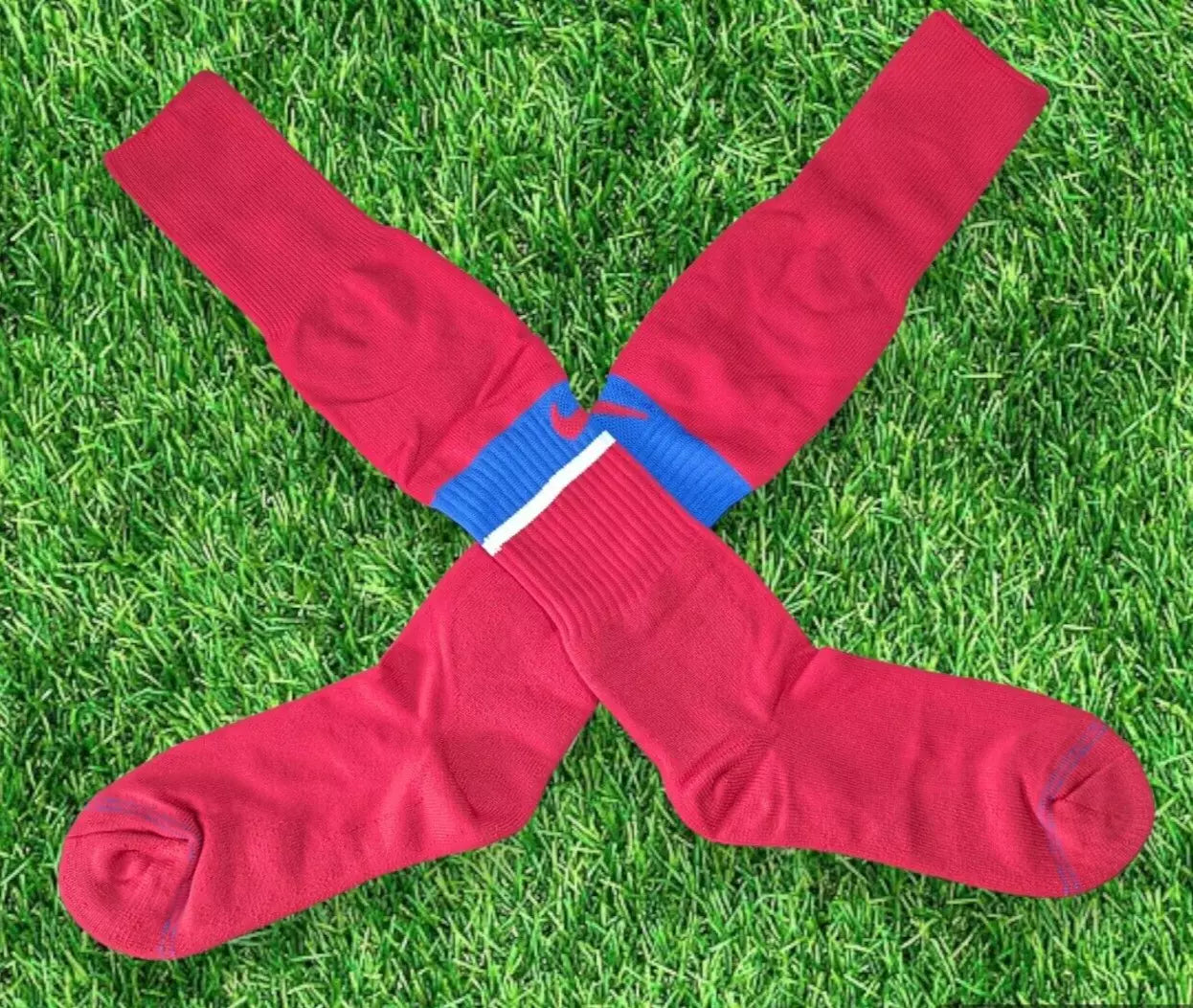 Nike Classic Y2K Football Socks Red & Blue Band | New, Used and More