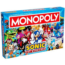 Monopoly Sonic the Hedgehog board game box with characters on a blue background