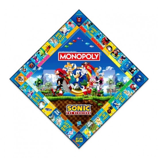 Monopoly Sonic the Hedgehog board game box on a white background