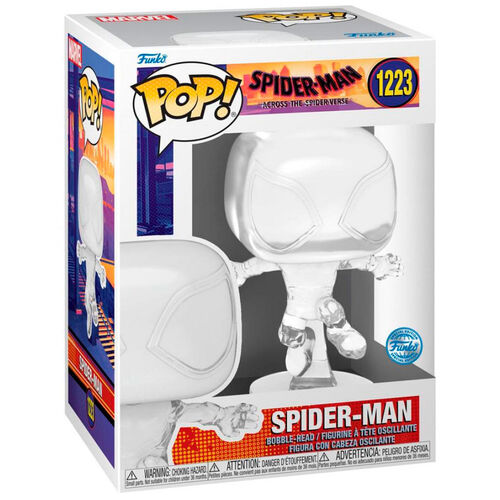 Funko Pop! Spider-Man figure packaging with white spider-Man figure inside