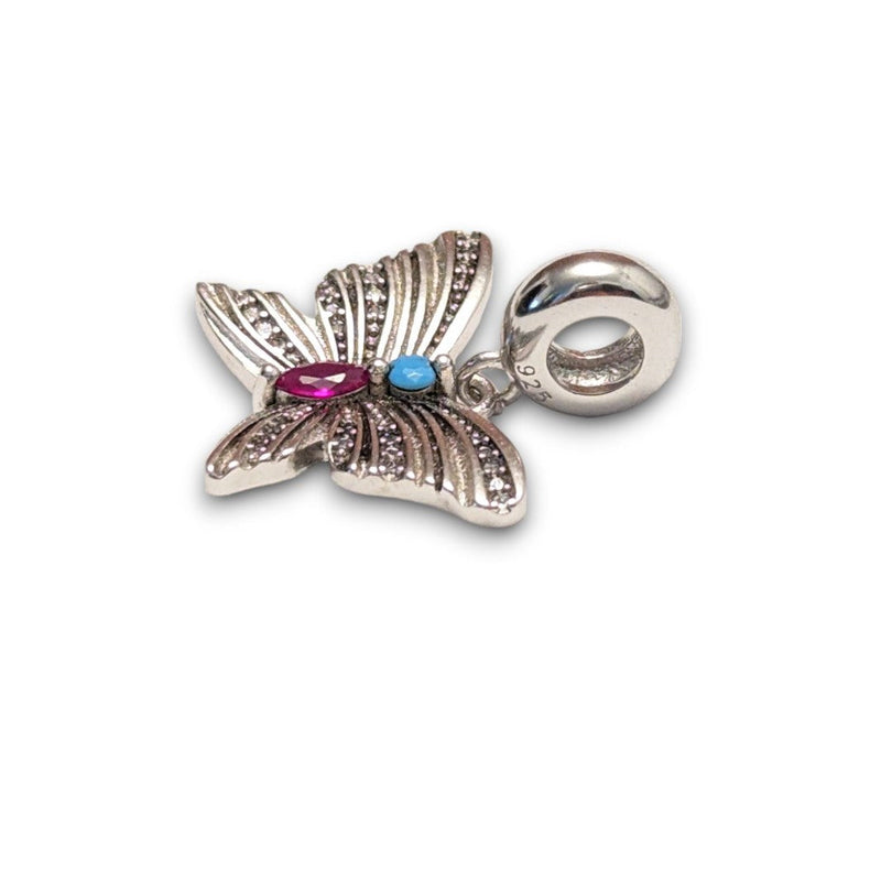 Silver Butterfly Dangle Charm