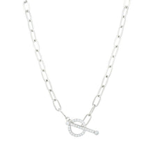 T-Bar Paperclip Chain with Cubic Zirconia