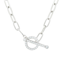 T-Bar Paperclip Chain with Cubic Zirconia