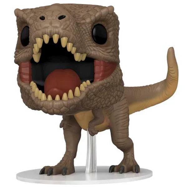 Dinosaur-like toy figure with open mouth on a white background
