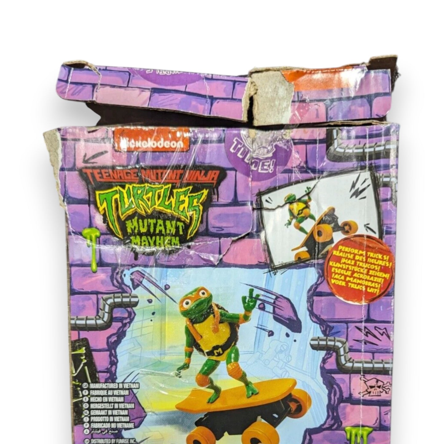 Pre-owned TMNT Mutant Mayhem Half Pipe RC Mikey in very good condition. Includes RC figure, controller & charger. Box damaged. Shop at New, Used and More!