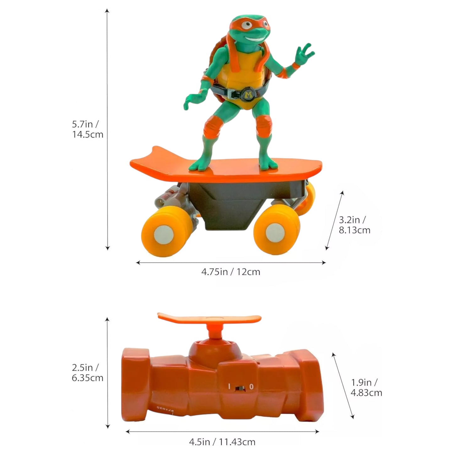 Pre-owned TMNT Mutant Mayhem Half Pipe RC Mikey in very good condition. Includes RC figure, controller & charger. Box damaged. Shop at New, Used and More!