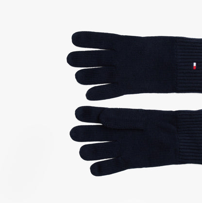 Tommy Hilfiger Mens Flag Embroidery Gloves With Cashmere Navy