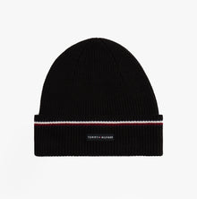 Tommy Hilfiger Signature Tape Mens Wool Beanie Black