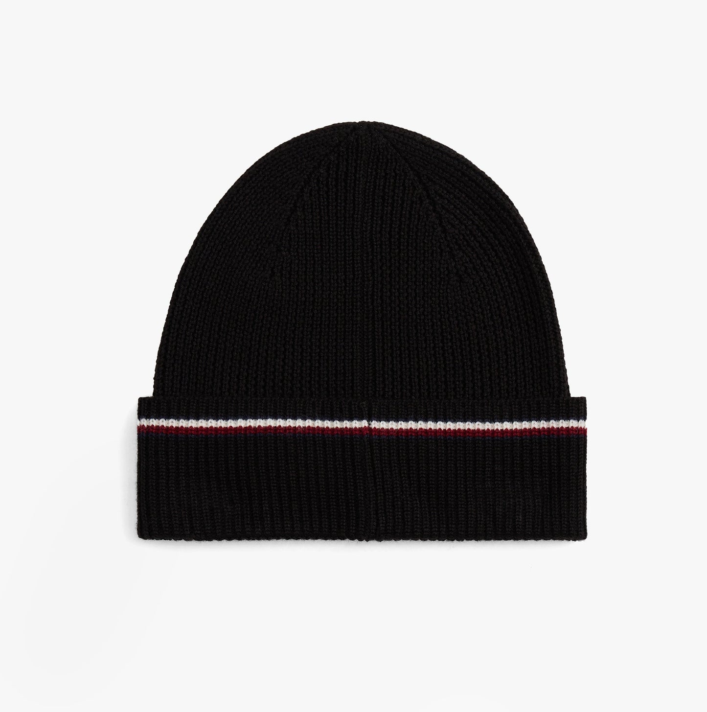 Tommy Hilfiger Signature Tape Mens Wool Beanie Black