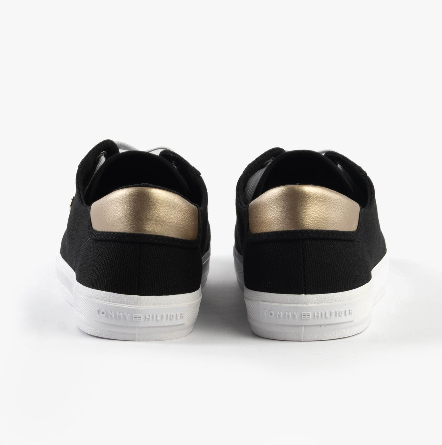 Tommy Hilfiger CANVAS METALLIC HEEL Womens Trainers Black