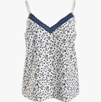 Tommy Hilfiger WOVEN CAMI PRINT Womens Top Feather Print Ecru